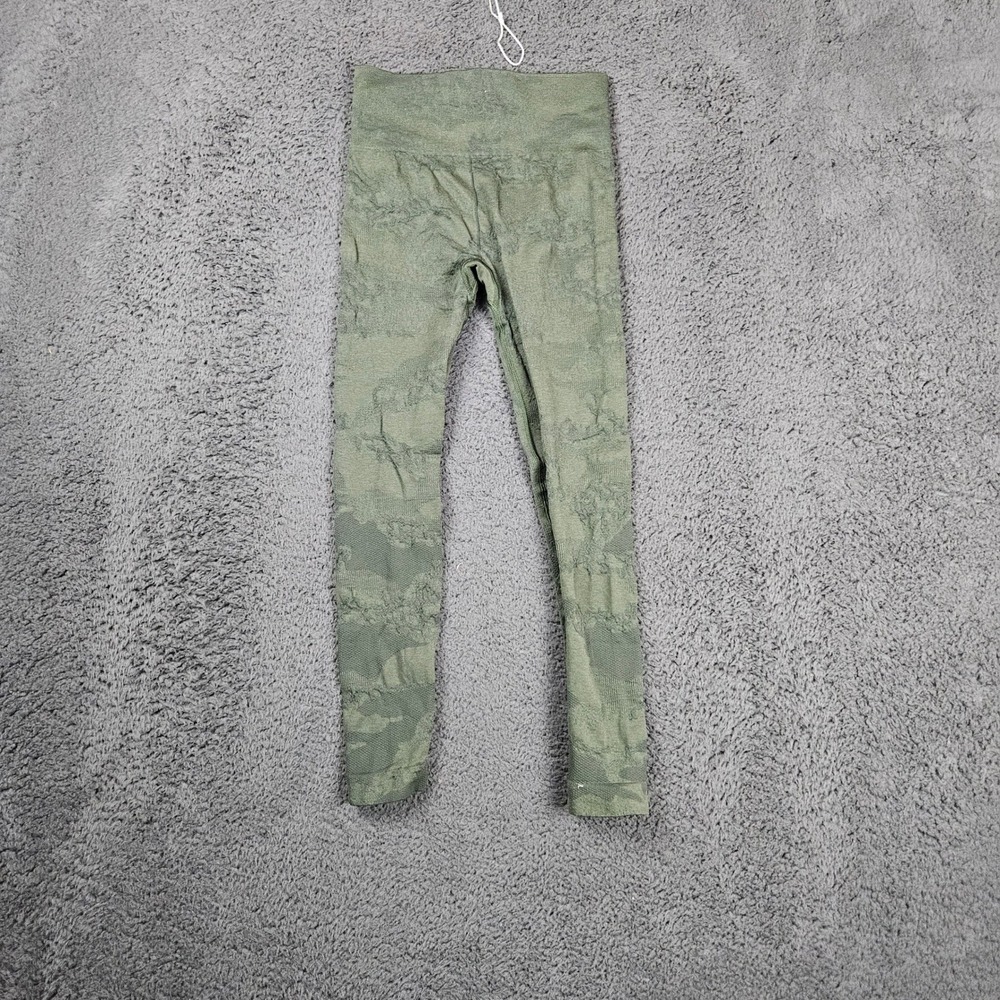 Gymshark XS Olive Green Camo Seamless High Waisted Leggings Yoga Pants